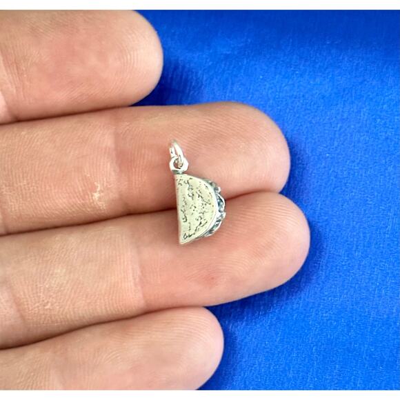 Sterling Silver Oxidized 3D Taco Charm - Picture 1 of 4